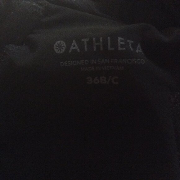 Athleta Square Neck Black Bra Cup Activewear Convertible Bikini Top Size 36 B/C - Picture 5 of 5